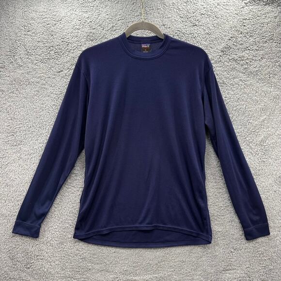 Patagonia Men's Medium Blue Capilene Base Layer Long Sleeve Shirt Camping - Picture 1 of 7